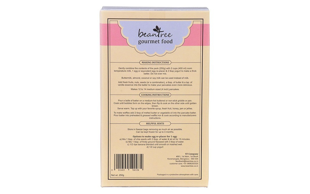 Beantree Gourmet Food Pancake Mix Buckwheat & Oats   Box  250 grams